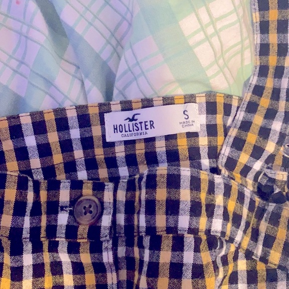 Hollister Black & Yellow Gingham Button Dress - Picture 3 of 3